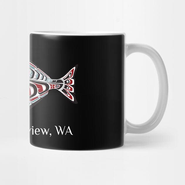 Allyn-Grapeview, Washington Halibut Northwest Native American Tribal Gift by twizzler3b